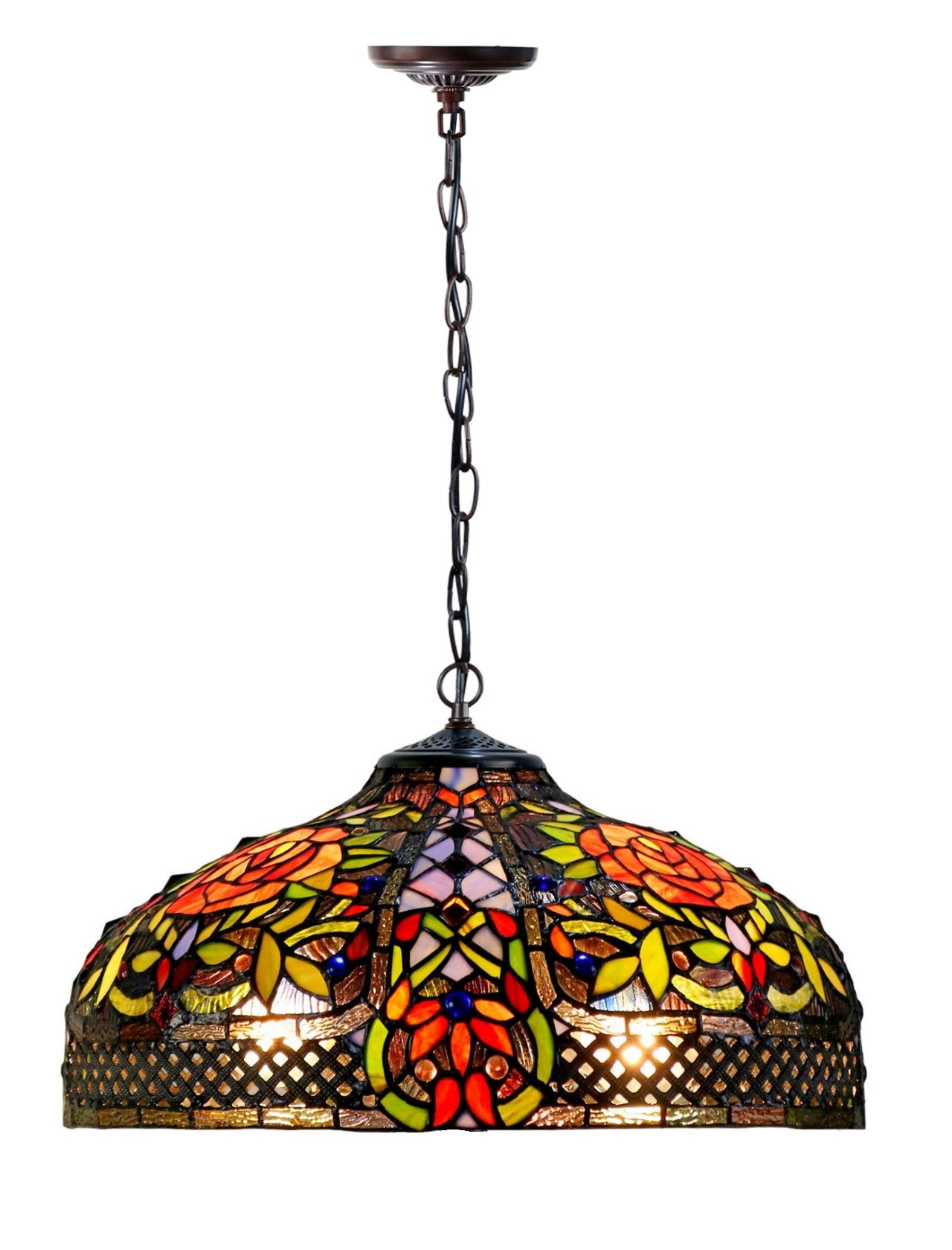 Timeless Collectio@ Large 18 inches Rose Style Tiffany Pendant Light Timeless Collectio@ Large 18 inches Rose Style Tiffany Pendant Light