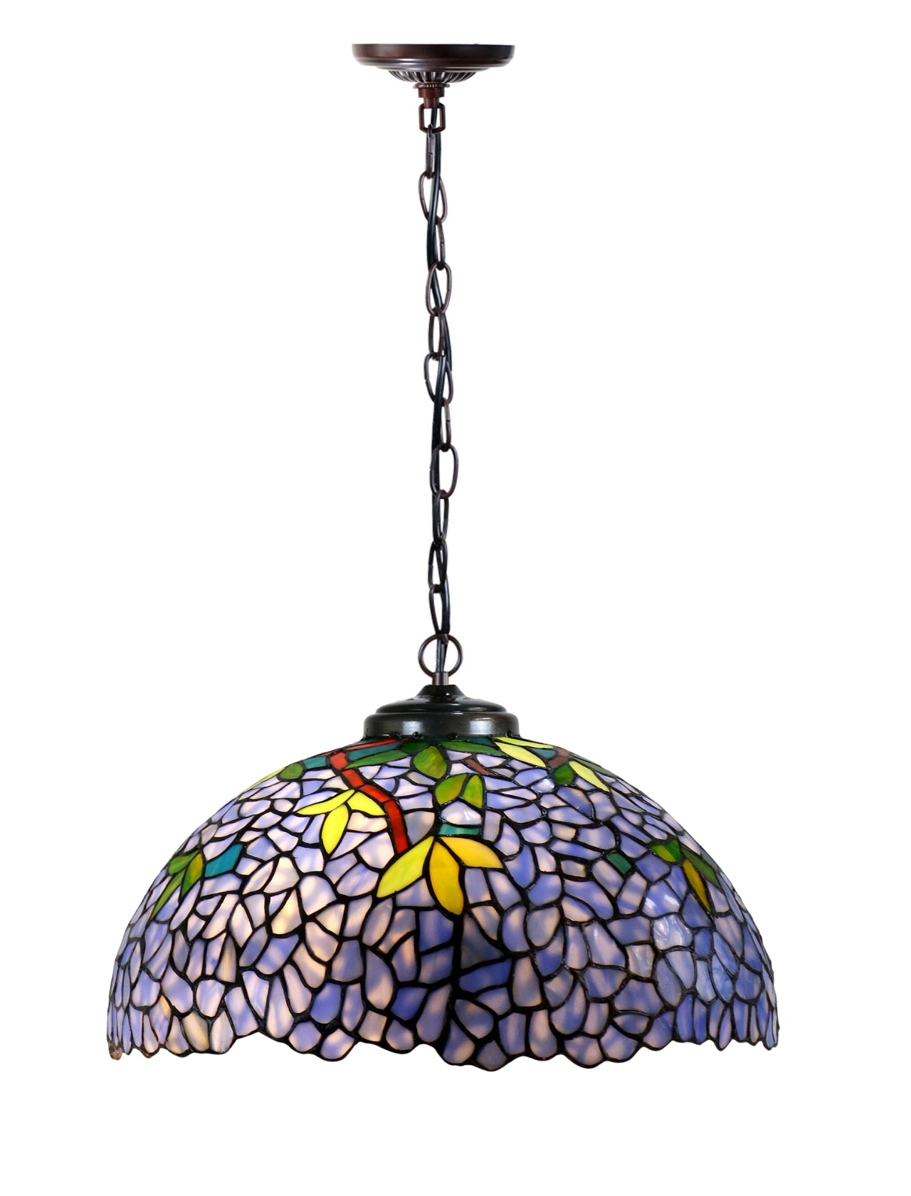 Timeless Collection@Large 17" Blue Wisteria Style Tiffany Pendant Light Timeless Collection@Large 17" Blue Wisteria Style Tiffany Pendant Light