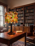 Museum Quality apple blossom Tiffany Stained Glass Table Lamp with Trunk Base Museum Quality apple blossom Tiffany Stained Glass Table Lamp with Trunk Base