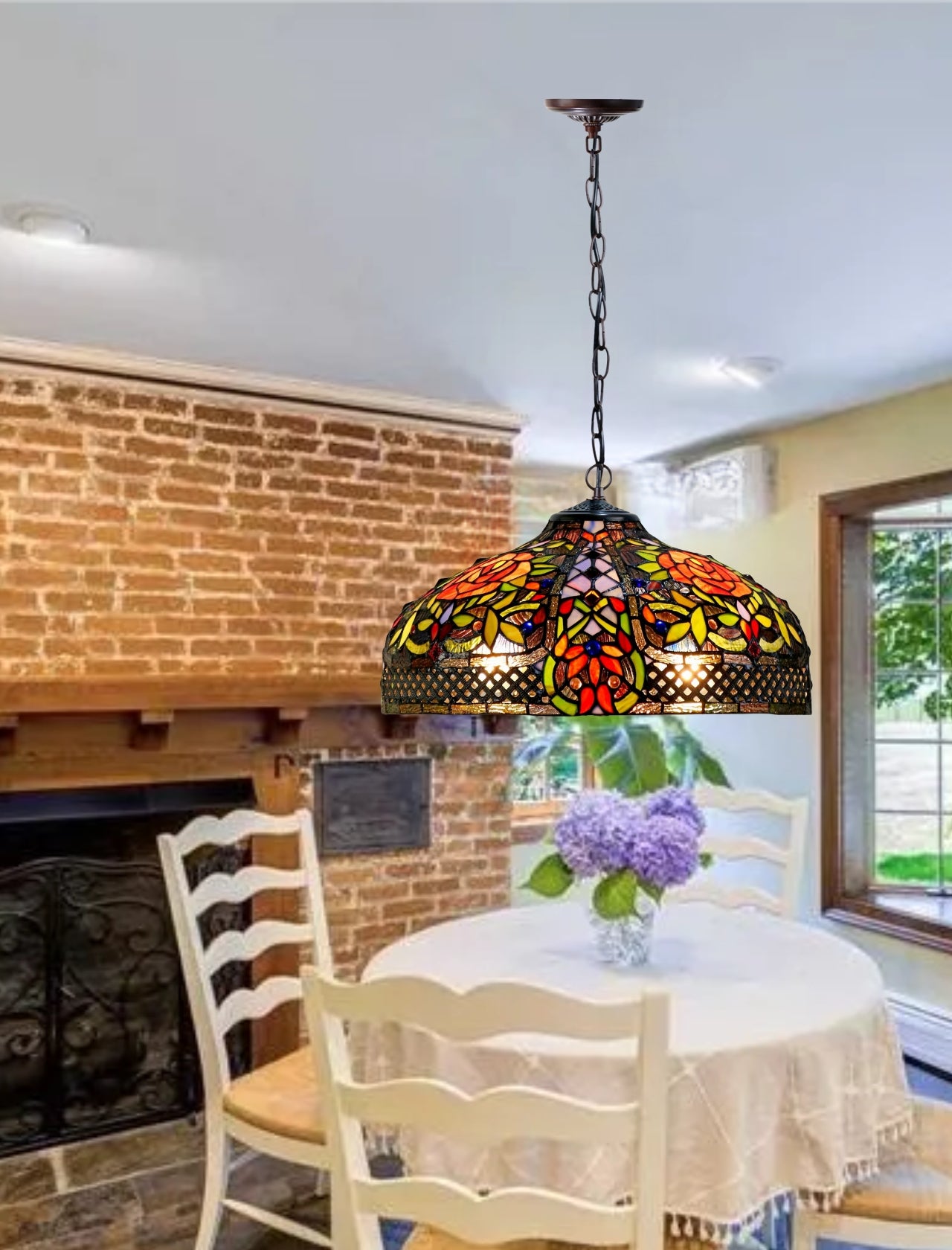 Timeless Collectio@ Large 18 inches Rose Style Tiffany Pendant Light Timeless Collectio@ Large 18 inches Rose Style Tiffany Pendant Light
