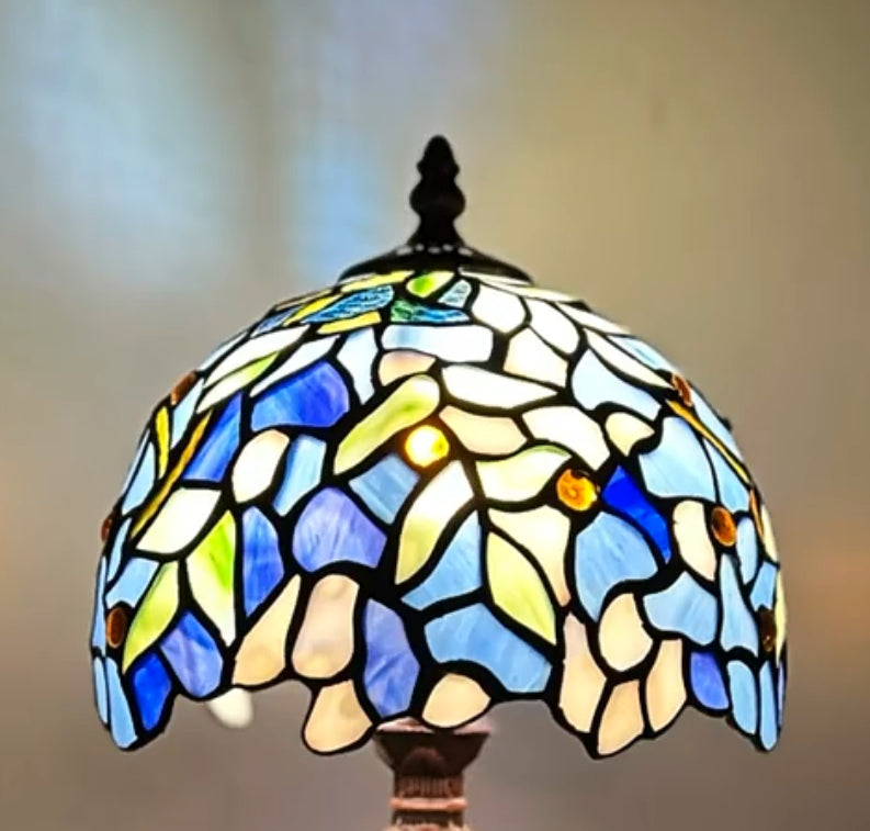 Classical 8" Blue Wisteria Style Tiffany Mini Table Lamp Classical 8" Blue Wisteria Style Tiffany Mini Table Lamp