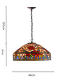 Timeless Collectio@ Large 18 inches Oriental Poppy Style Tiffany Pendant Light Timeless Collectio@ Large 18 inches Oriental Poppy Style Tiffany Pendant Light