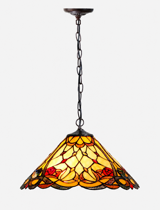 16" Flower Desert Rose Style Tiffany Pendant Light