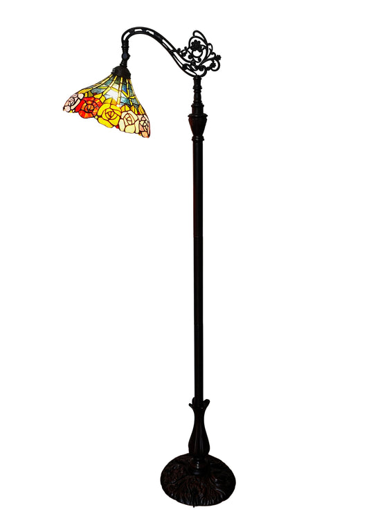 Classical Rose Tiffany Bridge Floor Lamp