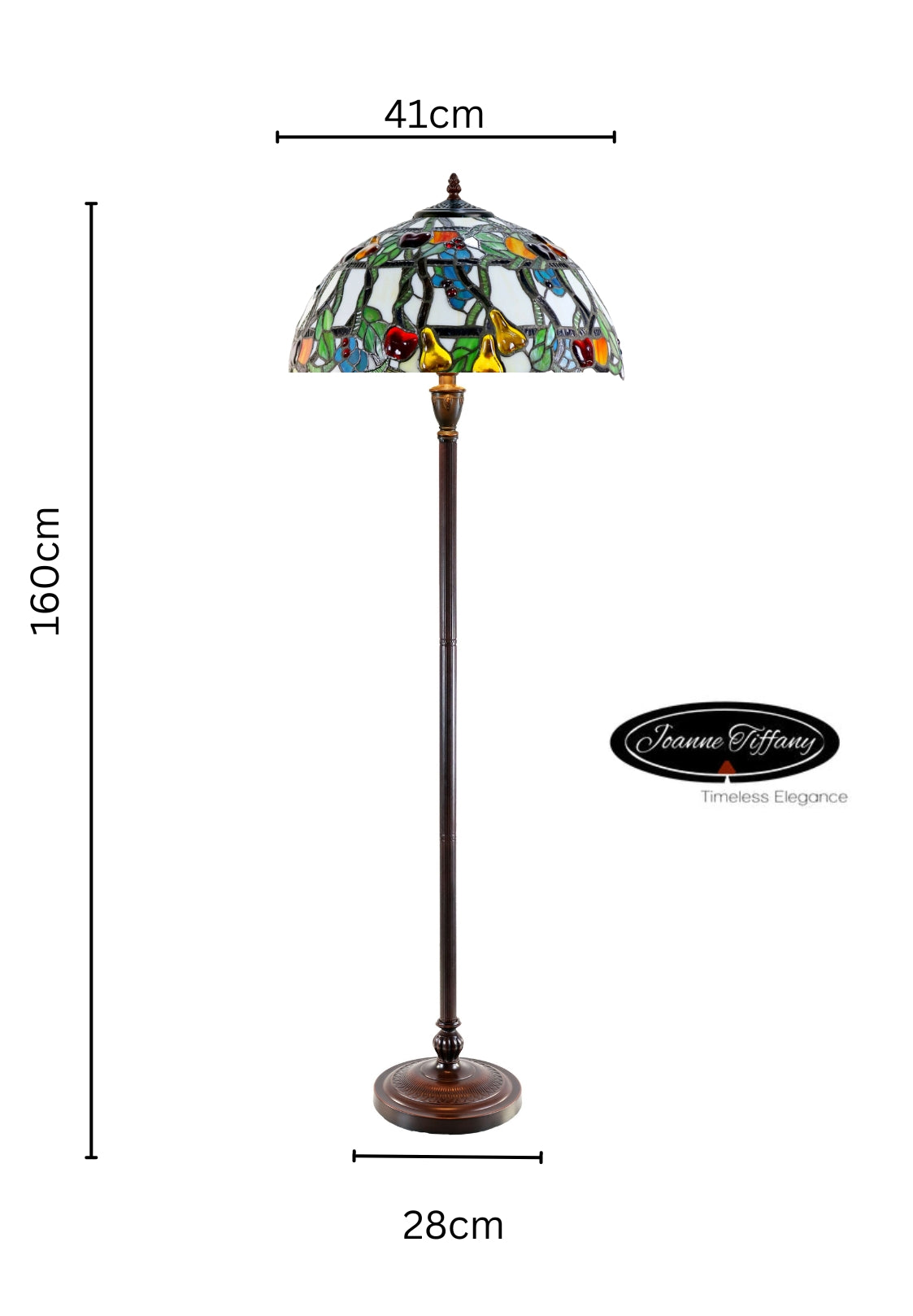 Large 16" Vibrant Fruits apple pear Style Stained Glass Tiffany Floor Light Large 16" Vibrant Fruits apple pear Style Stained Glass Tiffany Floor Light