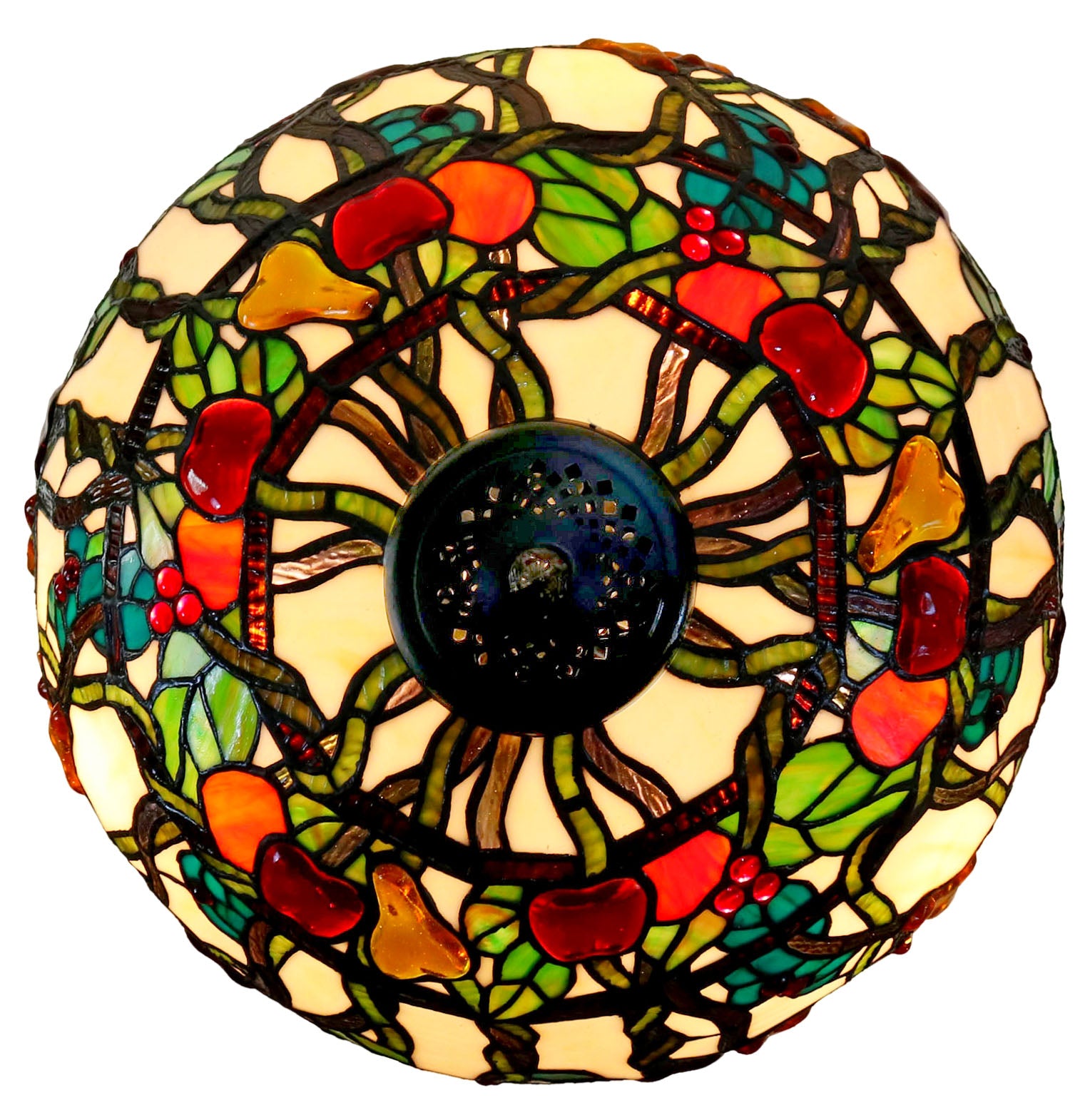 Large 16" Vibrant Fruits apple pear Style Stained Glass Tiffany Floor Light Large 16" Vibrant Fruits apple pear Style Stained Glass Tiffany Floor Light