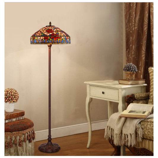 Timeless Collection@ Huge 18 inches Oriental Poppy Style Tiffany Floor Lamp