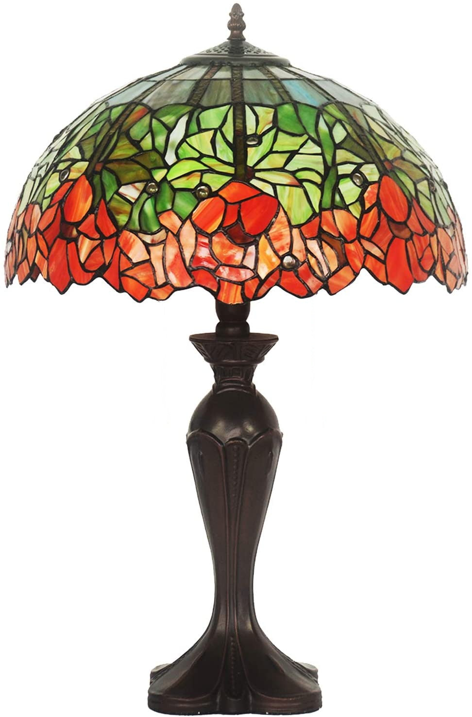 Large 16" Water Lily Style Stained Glass Tiffany Table Lamp Large 16" Water Lily Style Stained Glass Tiffany Table Lamp