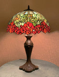 Large 16" Water Lily Style Stained Glass Tiffany Table Lamp Large 16" Water Lily Style Stained Glass Tiffany Table Lamp