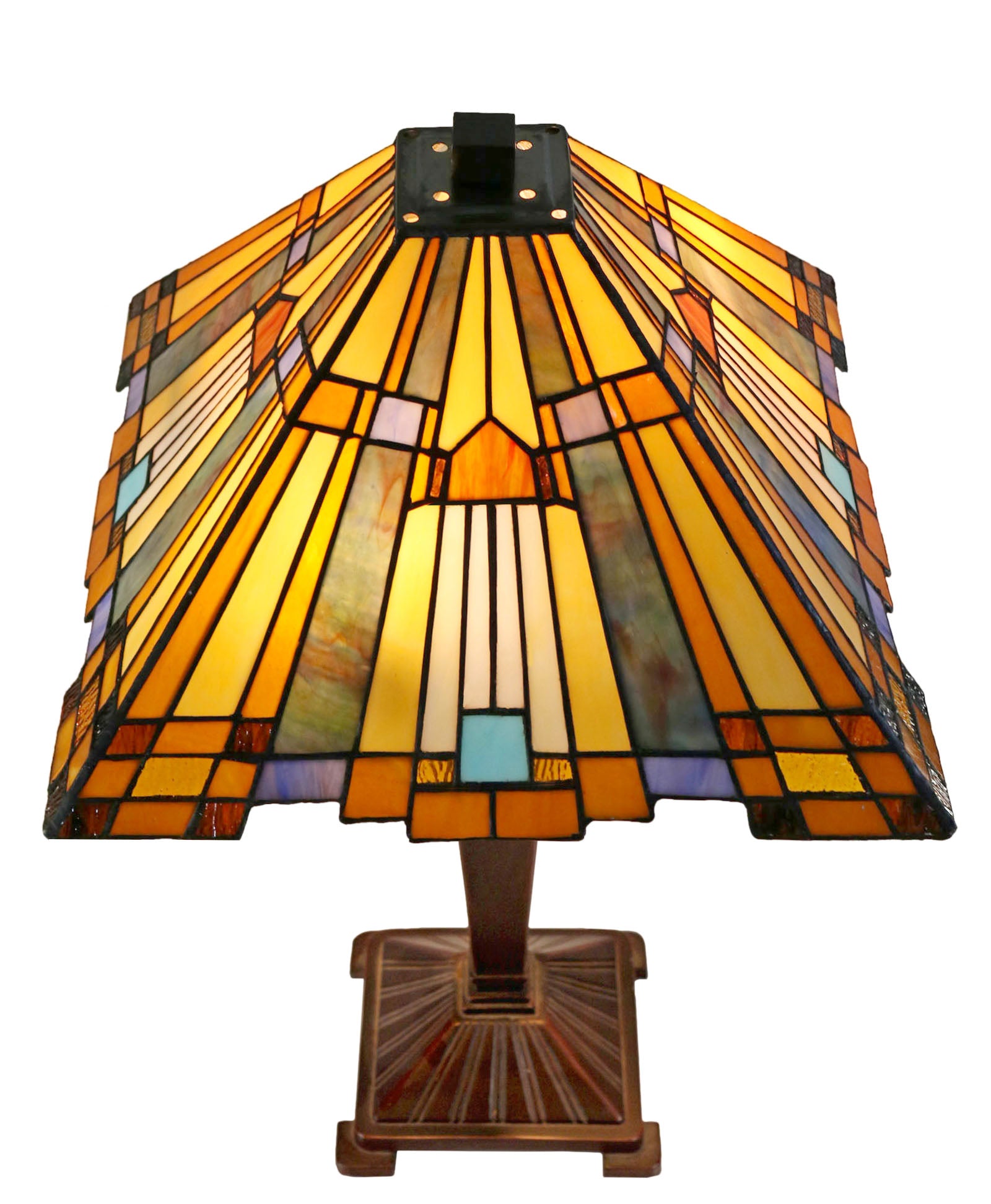 Large Mission Style Inglenook Tiffany Table Lamp Large Mission Style Inglenook Tiffany Table Lamp