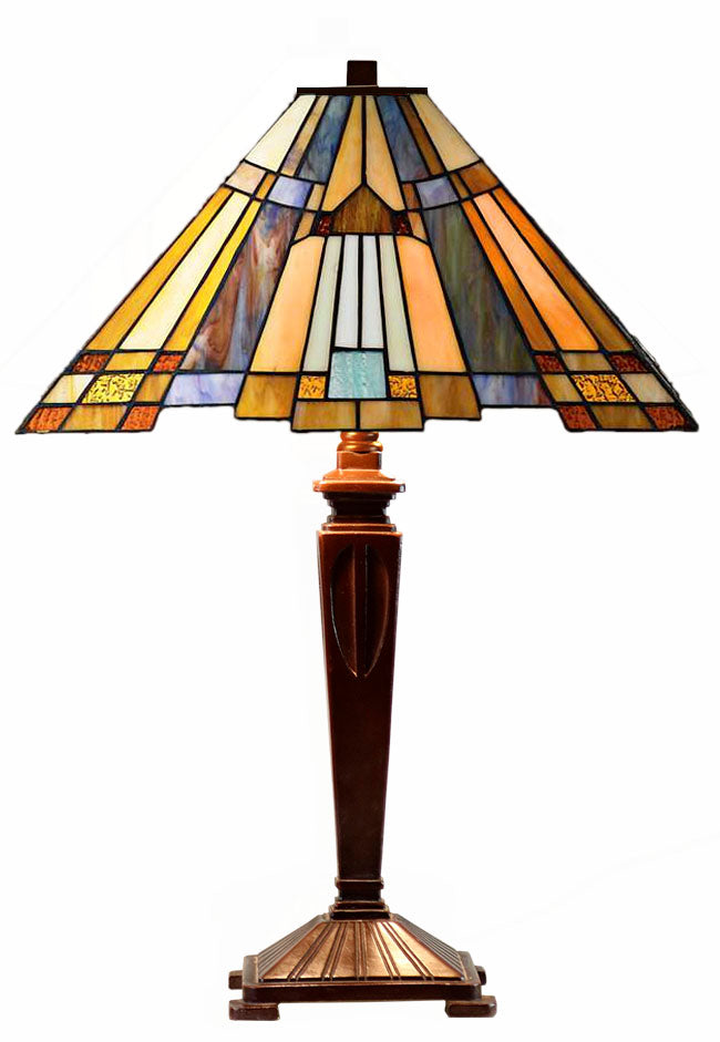 Large Mission Style Inglenook Tiffany Table Lamp Large Mission Style Inglenook Tiffany Table Lamp