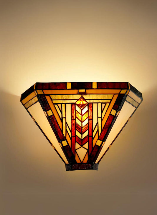 Art Noumea Geometric shape Stained Glass Tiffany Wall Light Wall Sconce
