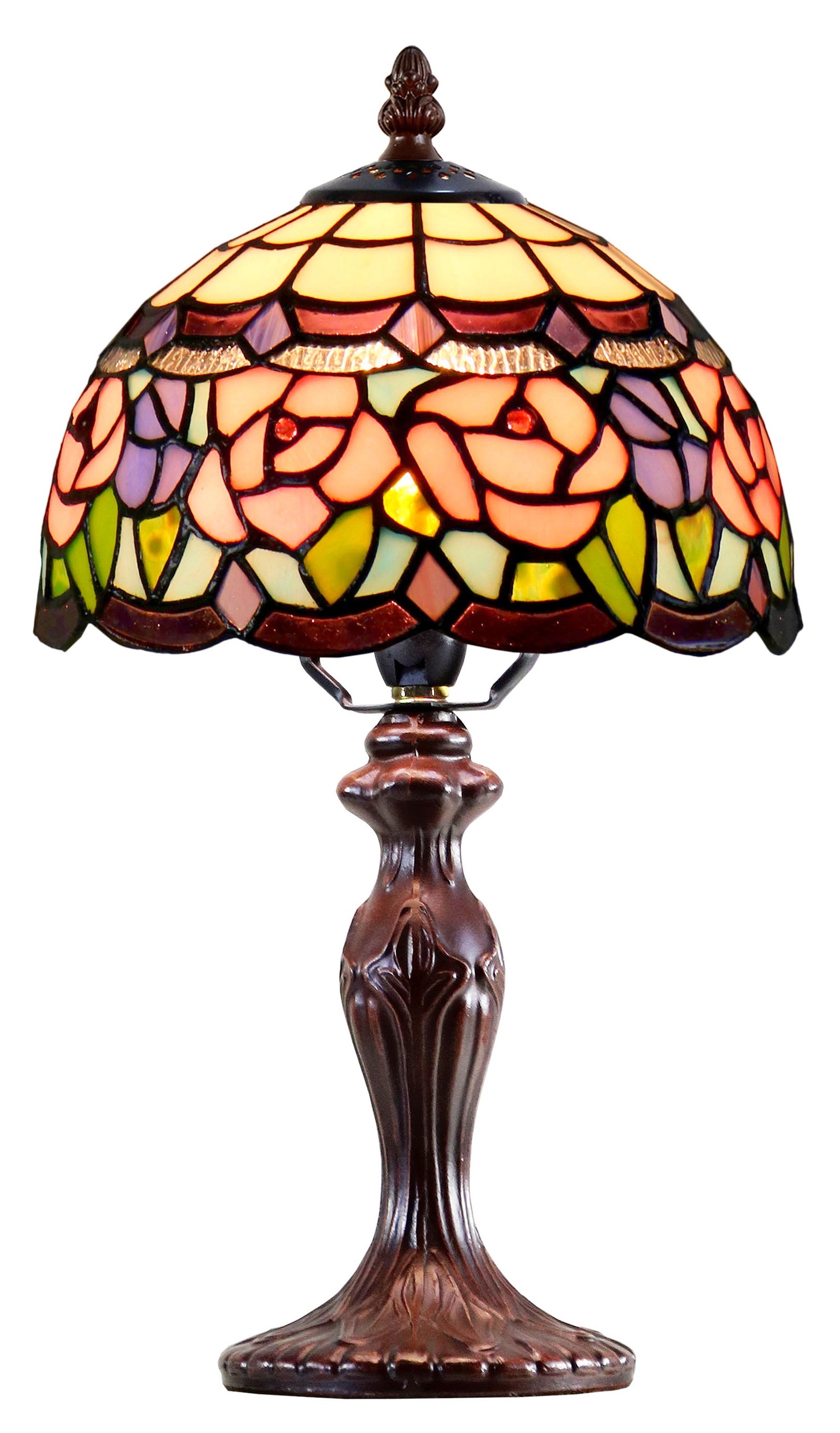 Elegant  8" Floral Style Tiffany Mini Table Lamp Elegant  8" Floral Style Tiffany Mini Table Lamp