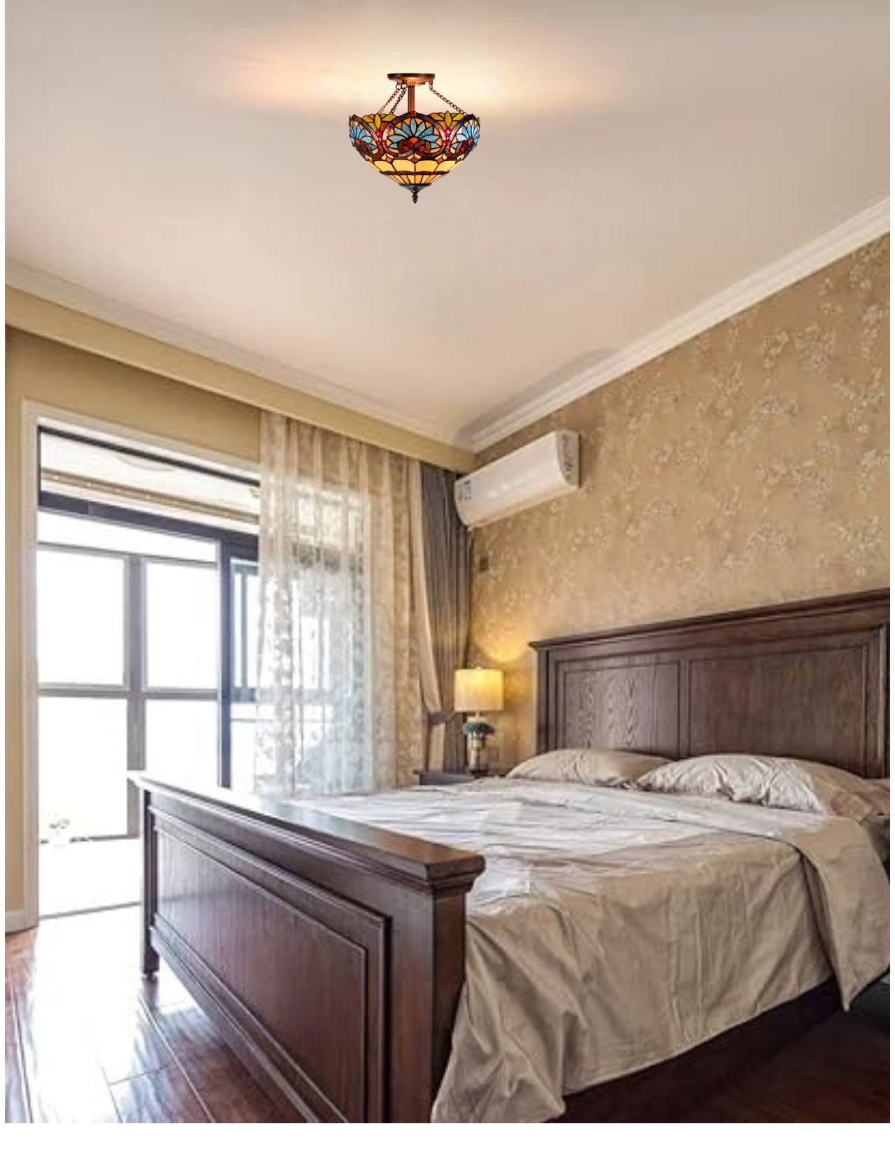 14" Boheme style Tiffany  Uplighter Ceiling Light *Perfect for low ceilings 14" Boheme style Tiffany  Uplighter Ceiling Light *Perfect for low ceilings