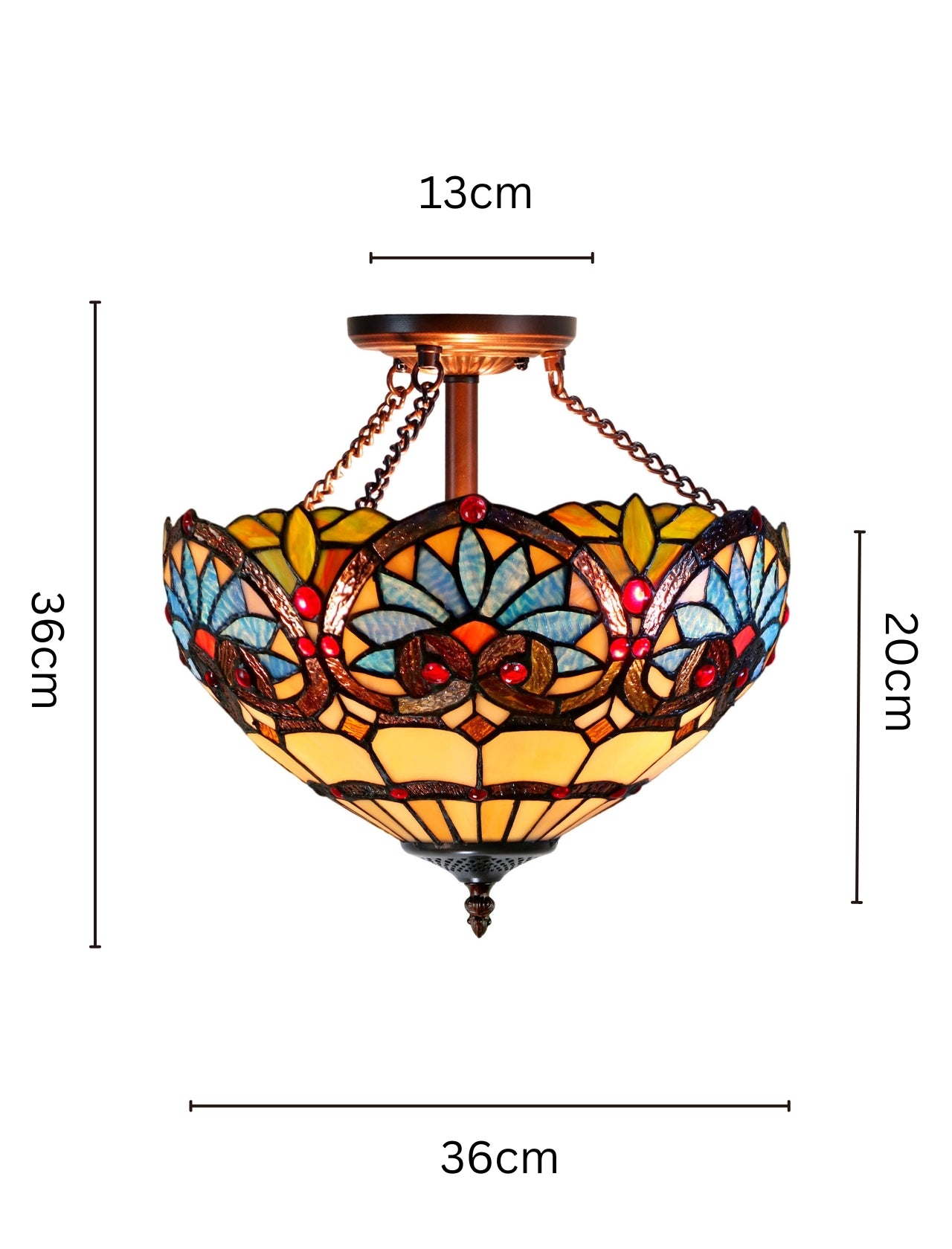 14" Boheme style Tiffany  Uplighter Ceiling Light *Perfect for low ceilings 14" Boheme style Tiffany  Uplighter Ceiling Light *Perfect for low ceilings
