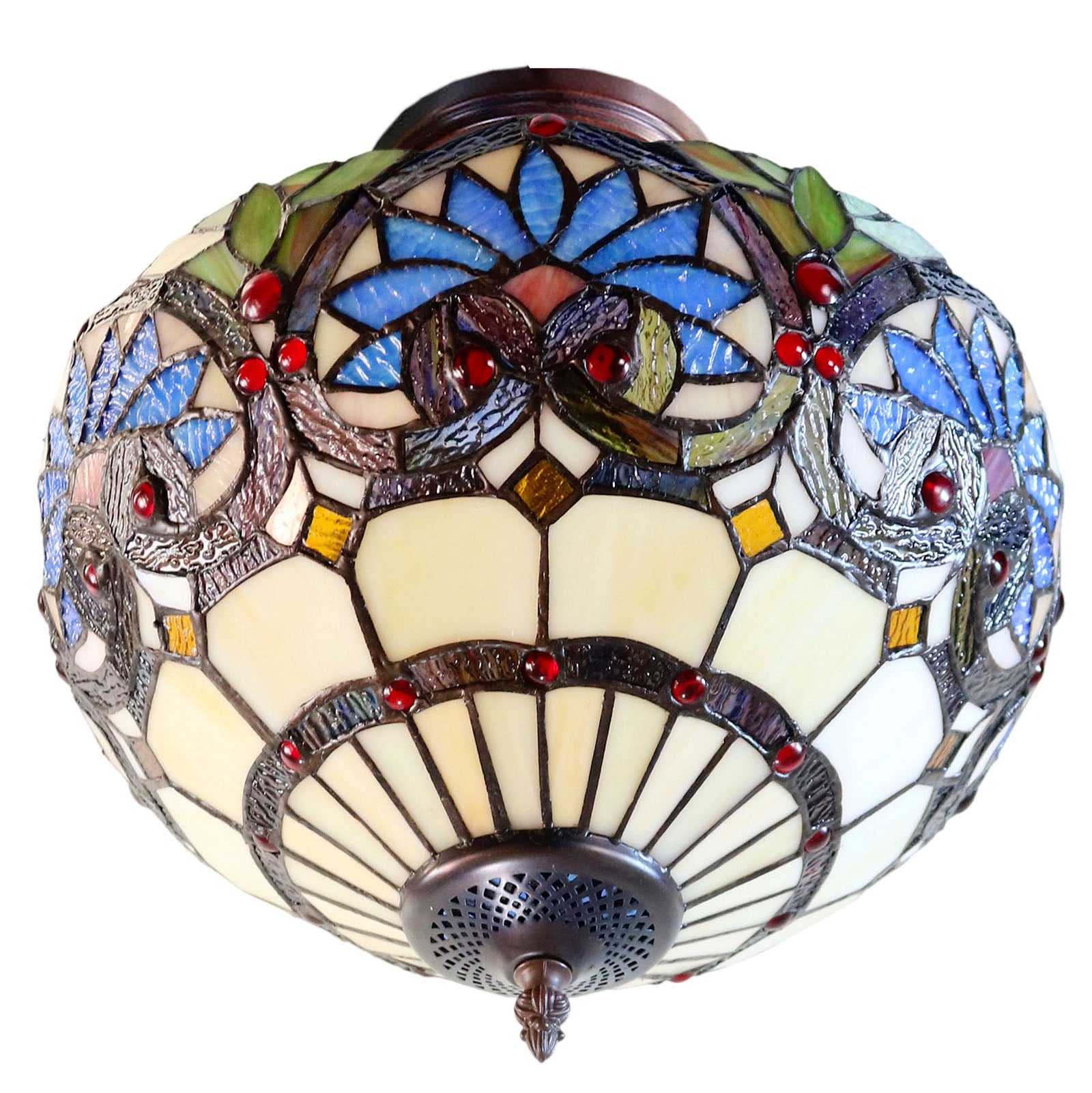 14" Boheme style Tiffany  Uplighter Ceiling Light *Perfect for low ceilings 14" Boheme style Tiffany  Uplighter Ceiling Light *Perfect for low ceilings