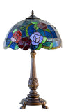 Large  Red Purple Yellow Rose Style Tiffany Table Lamp Large  Red Purple Yellow Rose Style Tiffany Table Lamp