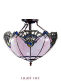 Large 16" Pink Rococo Style Tiffany  Uplighter Ceiling Light *Perfect for low ceilings Large 16" Pink Rococo Style Tiffany  Uplighter Ceiling Light *Perfect for low ceilings