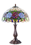 16" Large Blossoming Rose Tiffany Table Lamp 16" Large Blossoming Rose Tiffany Table Lamp