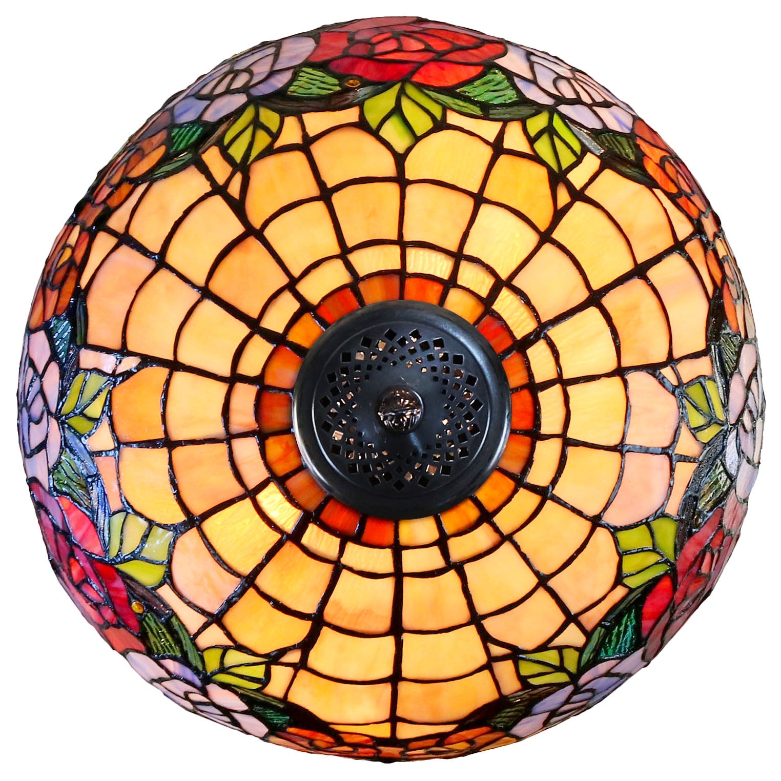 16" Large Blossoming Rose Tiffany Table Lamp 16" Large Blossoming Rose Tiffany Table Lamp