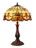 16" Large Beige Baroque Style Tiffany Table Lamp 16" Large Beige Baroque Style Tiffany Table Lamp