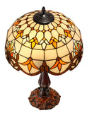 16" Large Beige Baroque Style Tiffany Table Lamp