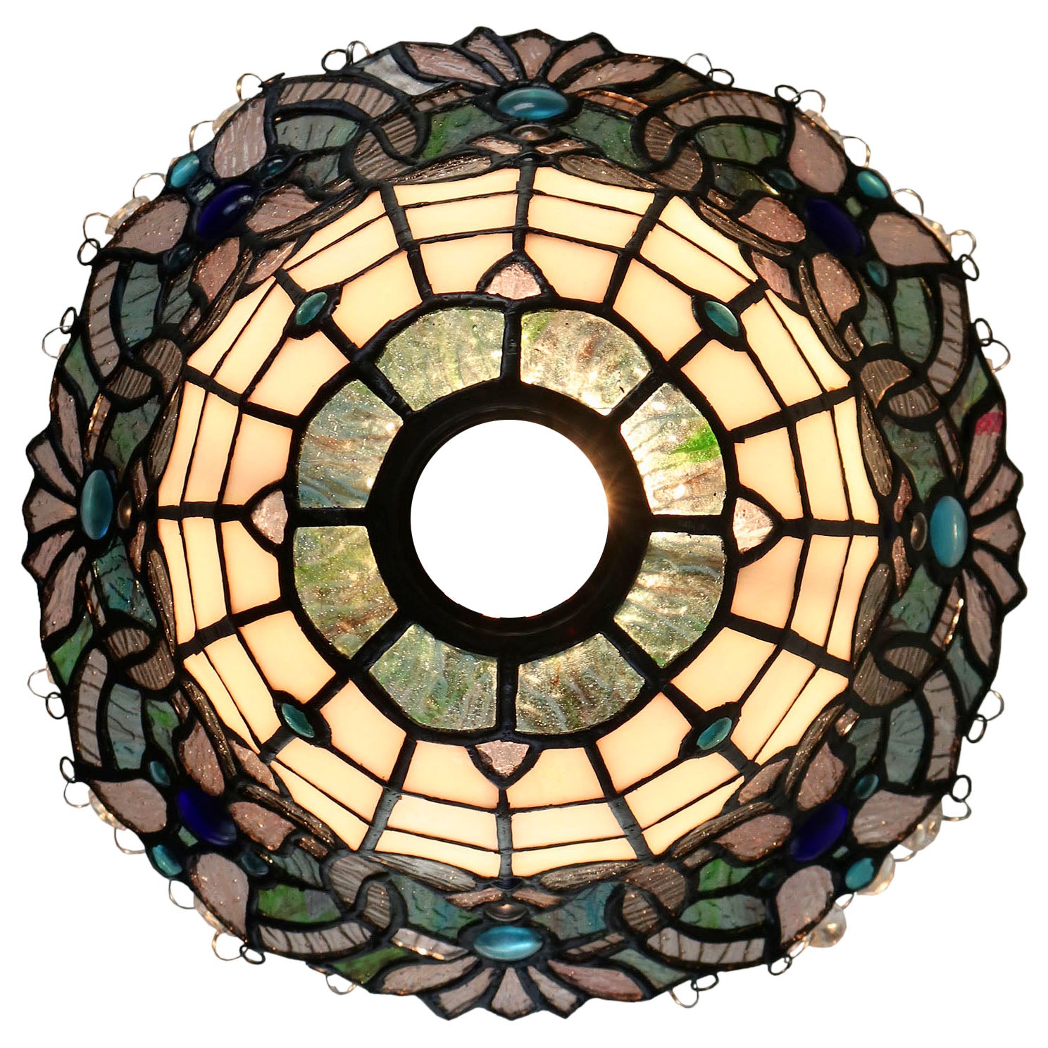 Art Nouveau Leadlight Stained Glass Bridge Arm Tiffany  Floor Lamp *Ocean Blue Art Nouveau Leadlight Stained Glass Bridge Arm Tiffany  Floor Lamp *Ocean Blue