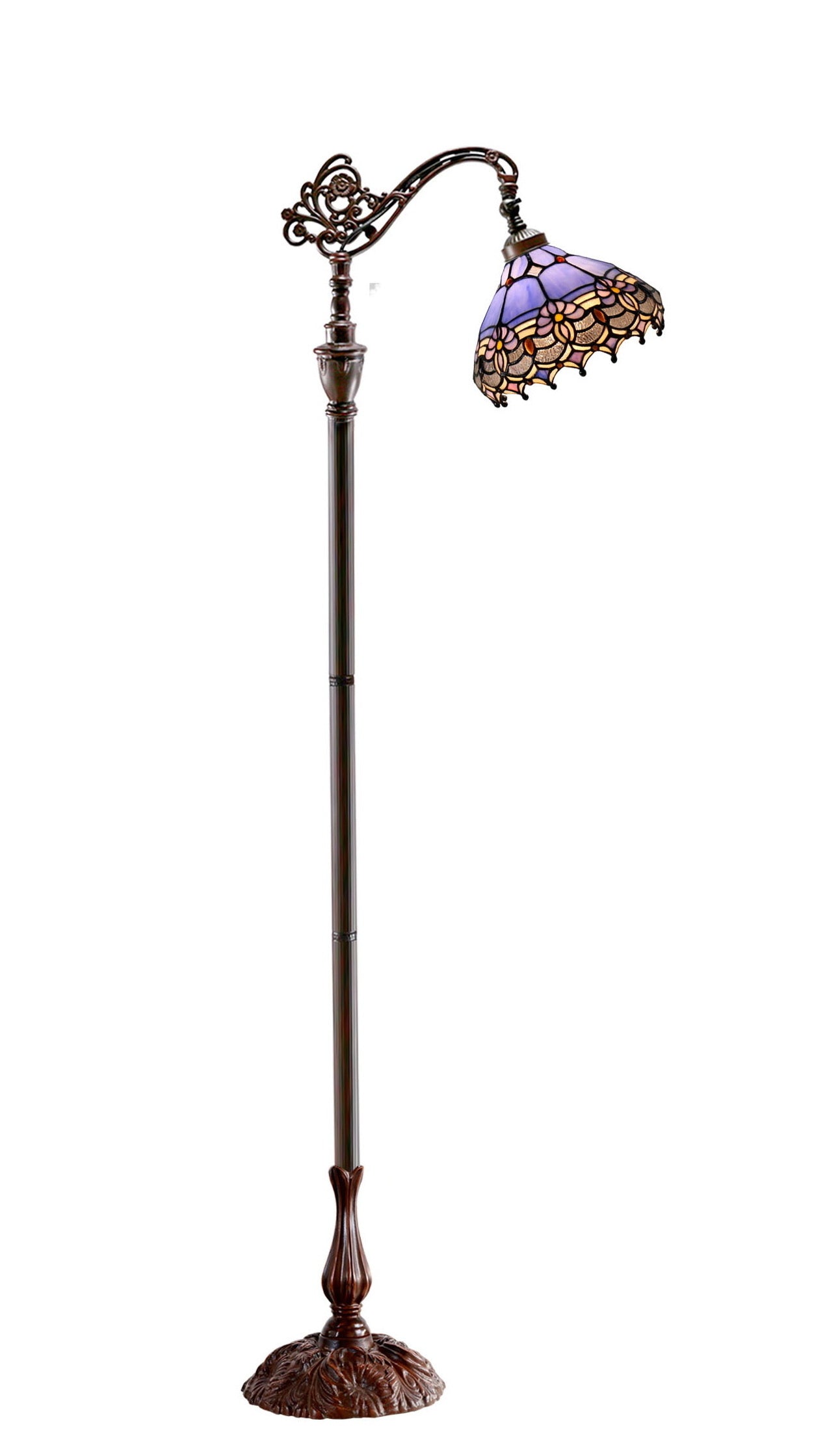 Waratah Style Leadlight Stained Glass Bridge Arm Tiffany  Floor Lamp Waratah Style Leadlight Stained Glass Bridge Arm Tiffany  Floor Lamp