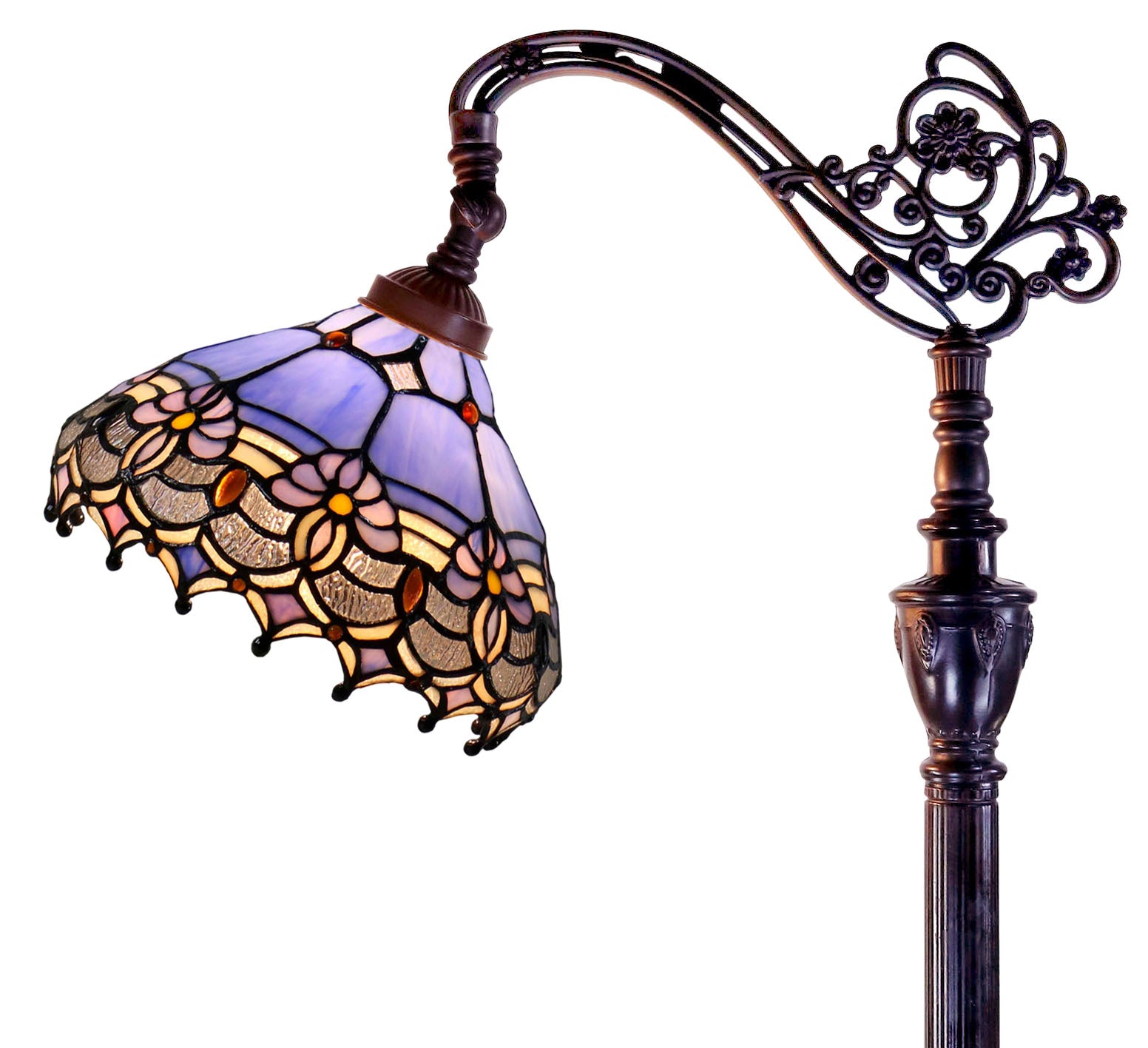 Waratah Style Leadlight Stained Glass Bridge Arm Tiffany  Floor Lamp Waratah Style Leadlight Stained Glass Bridge Arm Tiffany  Floor Lamp