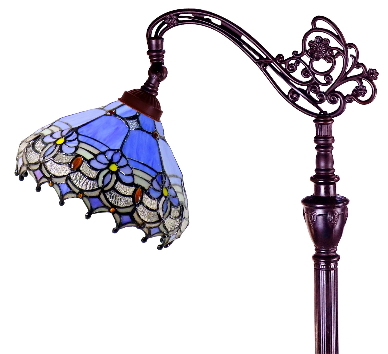 Waratah Style Leadlight Stained Glass Bridge Arm Tiffany  Floor Lamp Waratah Style Leadlight Stained Glass Bridge Arm Tiffany  Floor Lamp