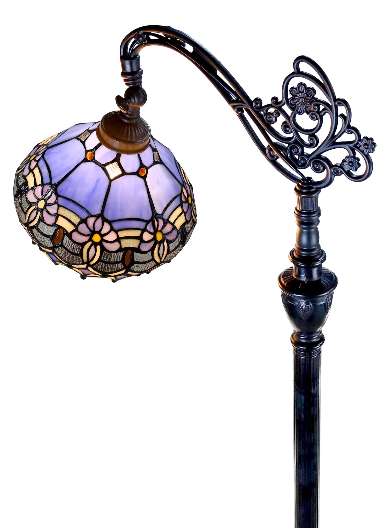 Waratah Style Leadlight Stained Glass Bridge Arm Tiffany  Floor Lamp Waratah Style Leadlight Stained Glass Bridge Arm Tiffany  Floor Lamp