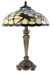 14" Stunning Dragonfly on Blue Iris Flower Tiffany Table Bedside Lamp 14" Stunning Dragonfly on Blue Iris Flower Tiffany Table Bedside Lamp