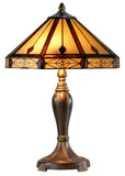 Classic 14" Vintage Style Tiffany Table Lamp with with geometric and artistic patterns Classic 14" Vintage Style Tiffany Table Lamp with with geometric and artistic patterns