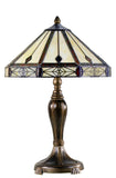 Classic 14" Vintage Style Tiffany Table Lamp with with geometric and artistic patterns Classic 14" Vintage Style Tiffany Table Lamp with with geometric and artistic patterns