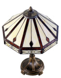 Classic 14" Vintage Style Tiffany Table Lamp with with geometric and artistic patterns Classic 14" Vintage Style Tiffany Table Lamp with with geometric and artistic patterns
