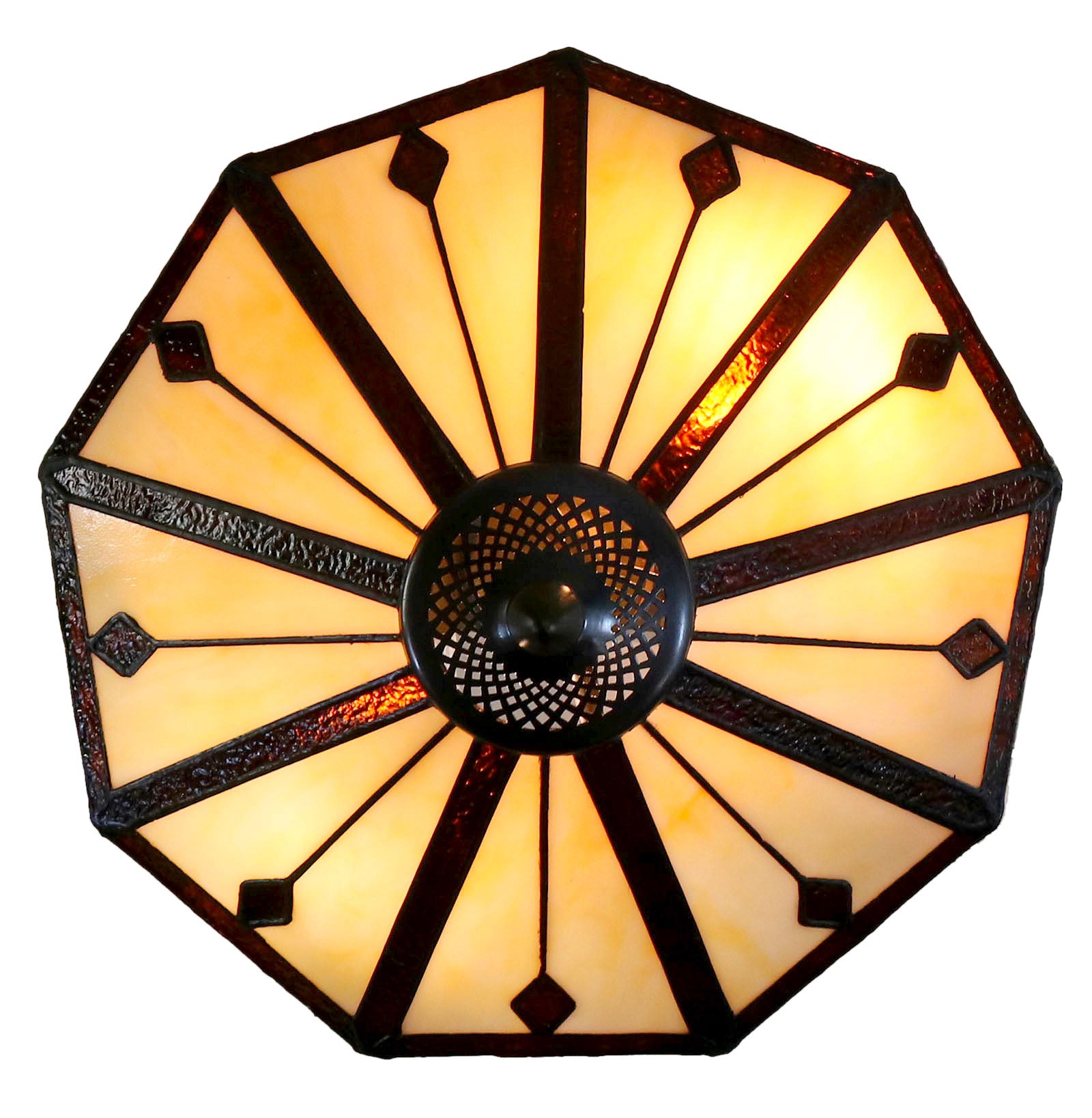 Classic 14" Vintage Style Tiffany Table Lamp with with geometric and artistic patterns Classic 14" Vintage Style Tiffany Table Lamp with with geometric and artistic patterns