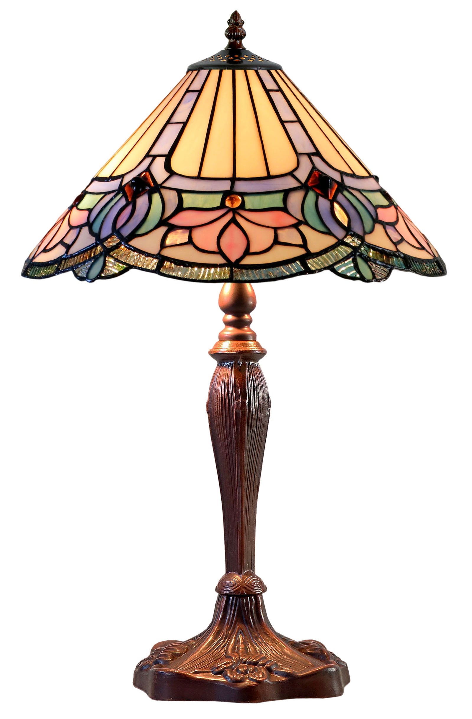 Exquisite 14" floral-inspired design Tiffany Table Lamp Exquisite 14" floral-inspired design Tiffany Table Lamp