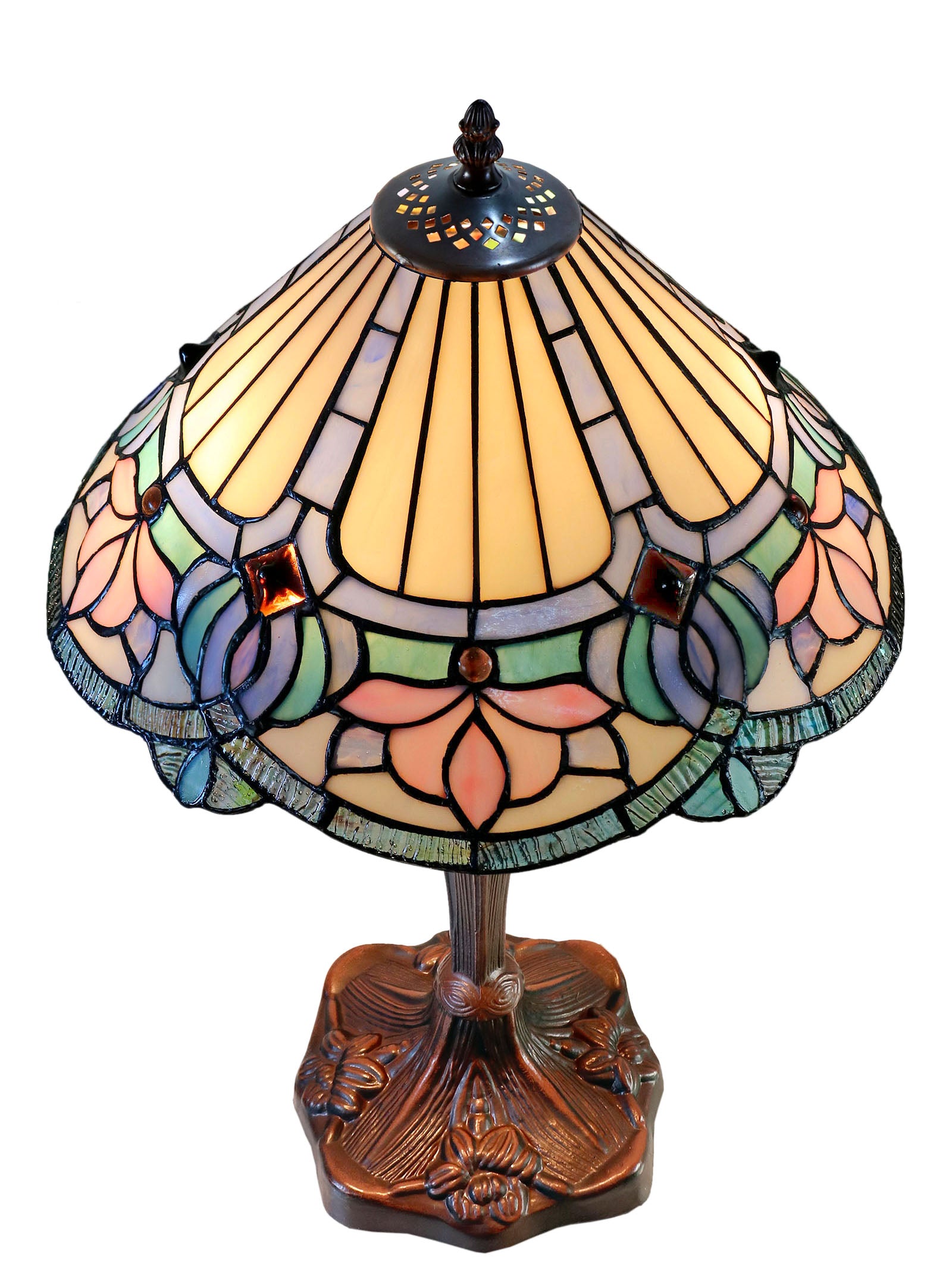 Exquisite 14" floral-inspired design Tiffany Table Lamp Exquisite 14" floral-inspired design Tiffany Table Lamp