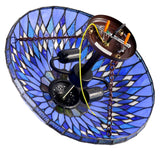 Large 16 inches Blue Tiffany Geometric Semi Flush Mount Ceiling Lights Large 16 inches Blue Tiffany Geometric Semi Flush Mount Ceiling Lights