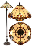 Hugh 20" Beige Jewel Carousel Stained Glass Tiffany Floor Lamp Hugh 20" Beige Jewel Carousel Stained Glass Tiffany Floor Lamp