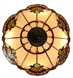 Hugh 20" Beige Jewel Carousel Stained Glass Tiffany Floor Lamp Hugh 20" Beige Jewel Carousel Stained Glass Tiffany Floor Lamp