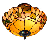 14" Dome style Leaf Tiffany  Uplighter Pendant Light