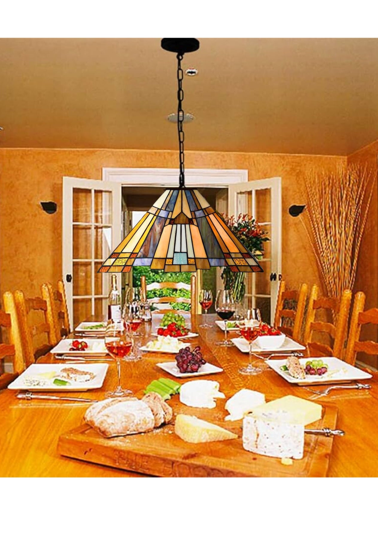 Large Mission Tiffany Style Inglenook Pendant Light Large Mission Tiffany Style Inglenook Pendant Light