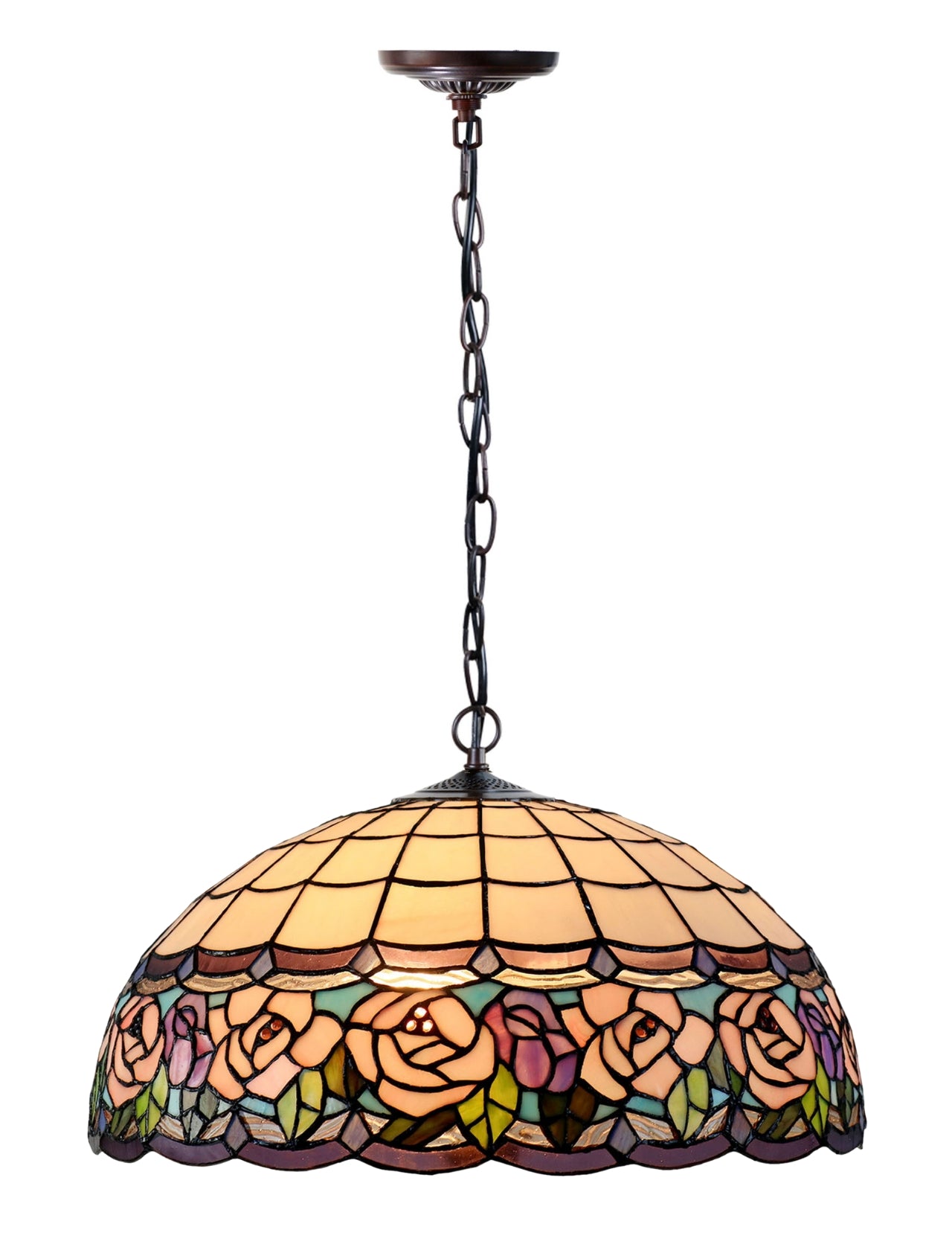 Large 20 " Pink English Rose Style Tiffany  Pendant Light Down light Large 20 " Pink English Rose Style Tiffany  Pendant Light Down light
