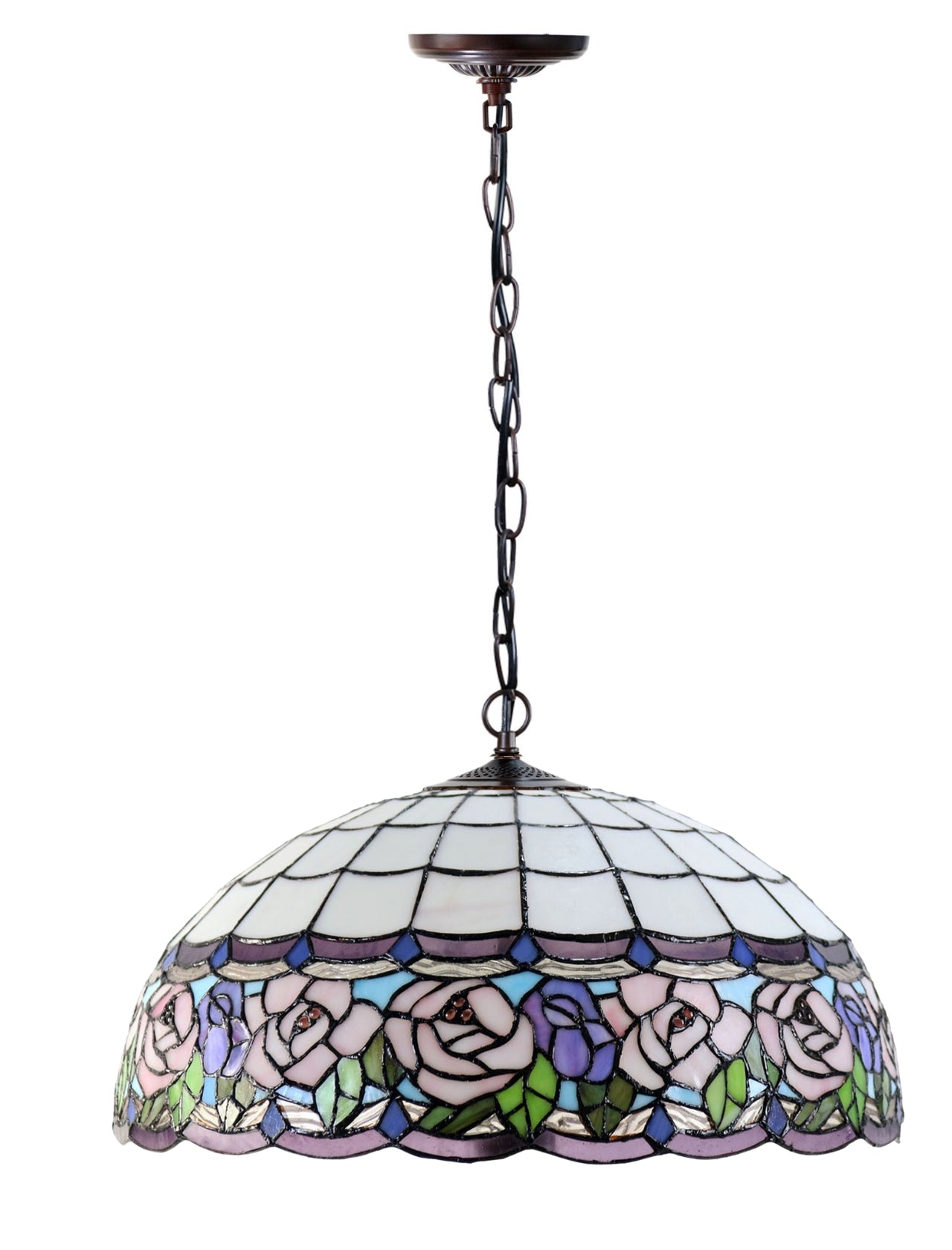 Large 20 " Pink English Rose Style Tiffany  Pendant Light Down light Large 20 " Pink English Rose Style Tiffany  Pendant Light Down light