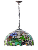 16" Butterfly Flower Stained Glass Tiffany Pendant Light 16" Butterfly Flower Stained Glass Tiffany Pendant Light