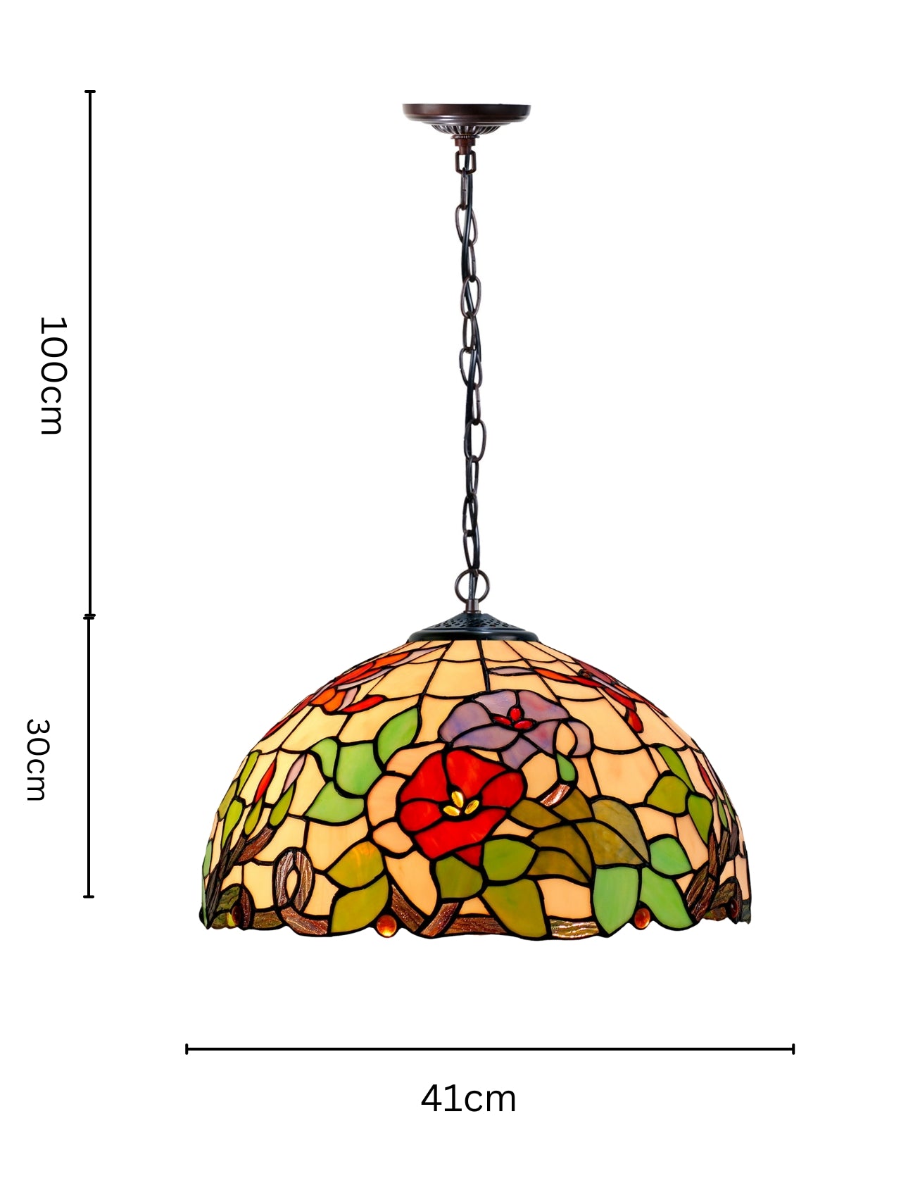 16" Butterfly Flower Stained Glass Tiffany Pendant Light 16" Butterfly Flower Stained Glass Tiffany Pendant Light