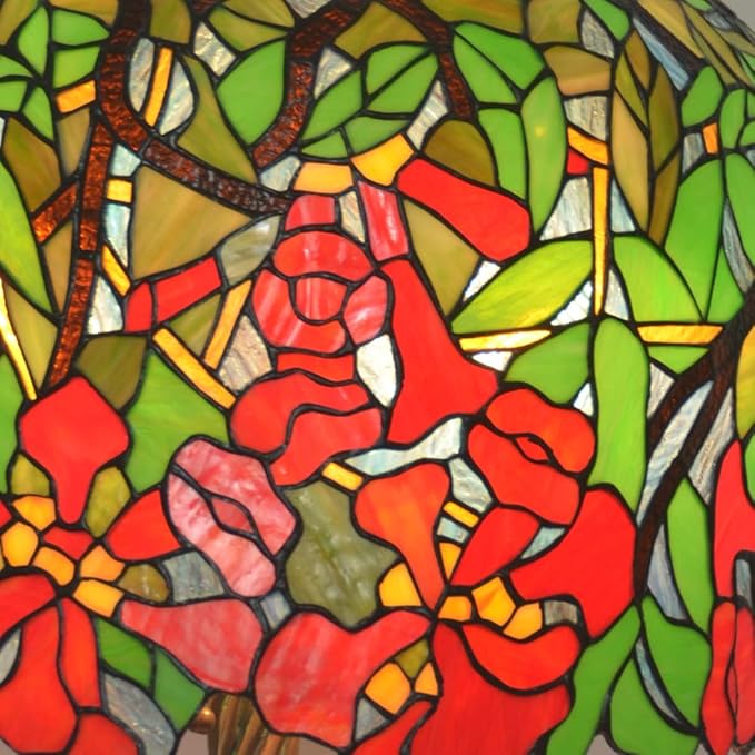 Huge 18 inches Wide Tiffany Reproduction Traditional “Trumpet Creeper” Table Lamp Huge 18 inches Wide Tiffany Reproduction Traditional “Trumpet Creeper” Table Lamp