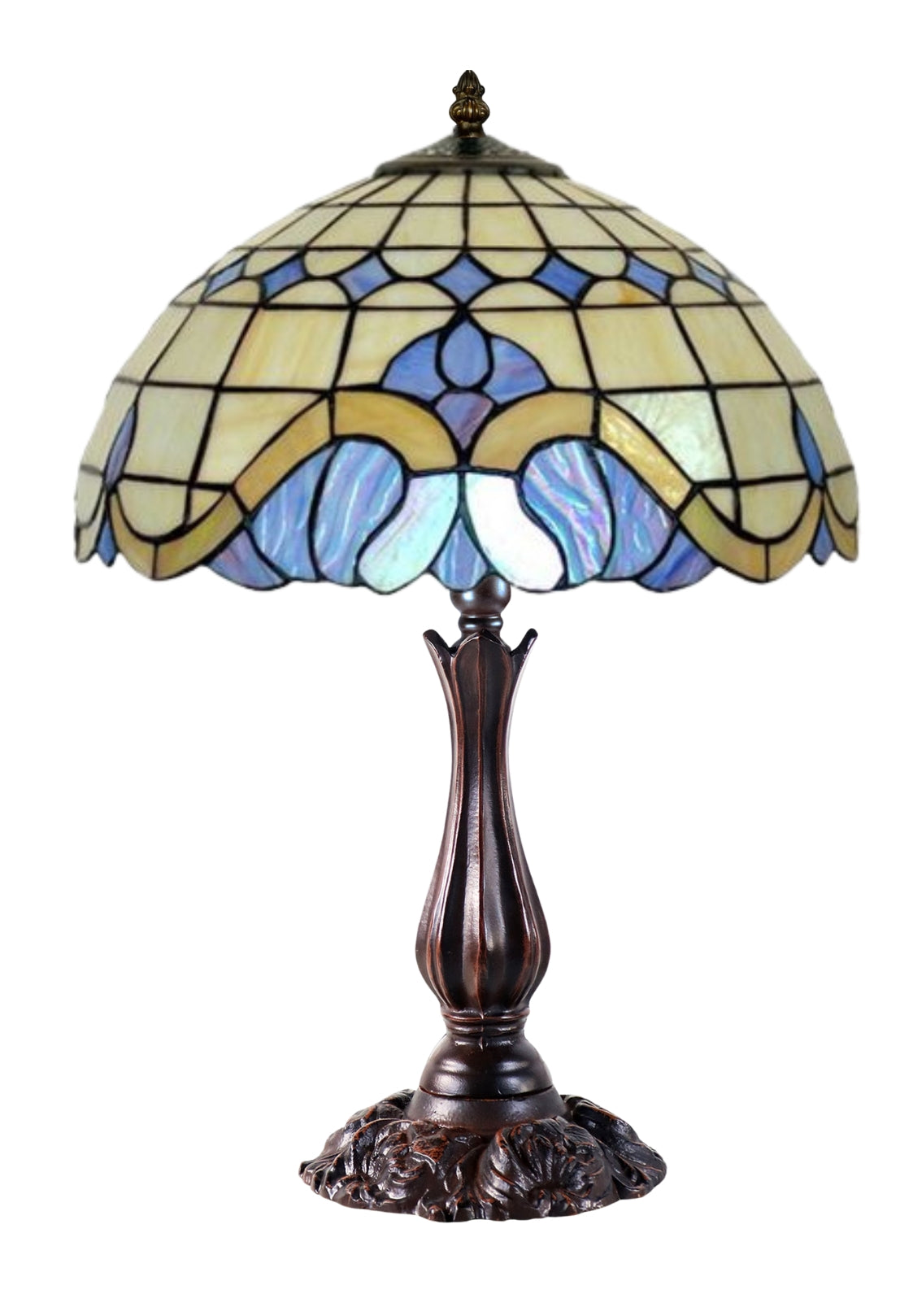Large 16" Mediterranean Style Leadlight Stained Glass Tiffany Table Lamp Large 16" Mediterranean Style Leadlight Stained Glass Tiffany Table Lamp