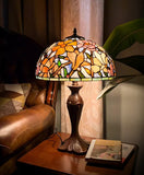 Nature's Elegance Collection@Large 16" Magnolia Flower Stained Glass Tiffany Table Lamp Nature's Elegance Collection@Large 16" Magnolia Flower Stained Glass Tiffany Table Lamp